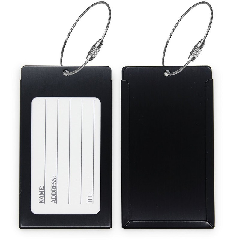 2X Metal Luggage Tags, ID Identifier Name Tag Address Labels