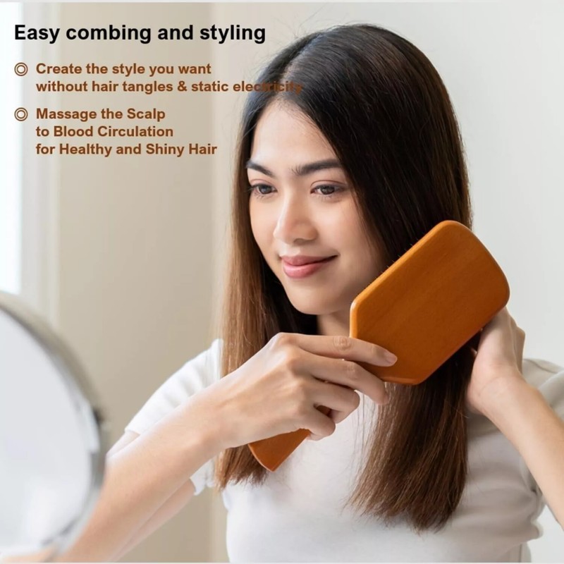 ARTMIO Wooden Paddle Hair Brush for Women Aveda Style hair