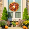 Sggvecsy Artificial Fall Wreath 18’’ Autumn Front Door Wreath Harvest