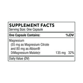 THORNE THORNE Magnesium CitraMate - Magnesium Supplement with Citrate-Malate - Support Heart, Skeletal Muscles, Cardiac, Lung Function, and Bone Density* - Gluten-Free, Dairy-Free, Soy-Free - 90 Capsules