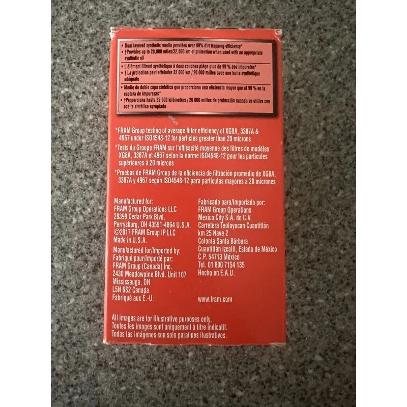 Fram Engine Oil Filter-ultra Synthetic Fram XG8765