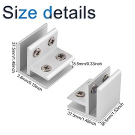 INCREWAY Glass Clamp, 4Pcs Adjustable 90 Degrees Glass Clips Aluminum Alloy Glass Shelf Support Bracket, Glass Holder Connector for 5-8mm Thick Glass