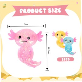 2 PCS Axolotl Squishy, Axolotl Toy, Axolotl Gifts, Soft Squeeze Fidget Toys, Stress Relief Toys, Gift for Boys Girls Funny Birthday Joke Prank and Present Christmas Stocking Filler Toys