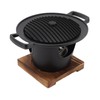 Hibachi Grill Smokeless Wooden Frame Aluminium Alloy Easy Assembly Portable