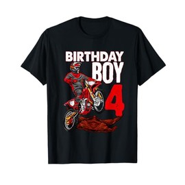 Motocross Birthday Shirt Motorcycle Themed 4th Birthday T-Shirt