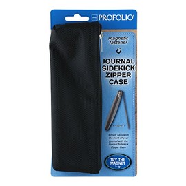 ITOYA ProFolio Journal Sidekick Zipper Case Magnetic Pen Holder, Black