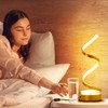 NUÜR Gold Infinity Spiral LED Table Lamp, Dimmable Metallic Bedside