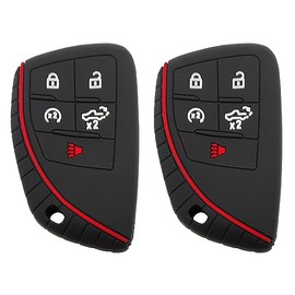 Silicone Protector Key Fob Cover Case fit for 2022 2023 Chevrolet Silverado 1500 GMC Sierra 1500 2500 3500 Keyless Entry Key Fob (Black2)