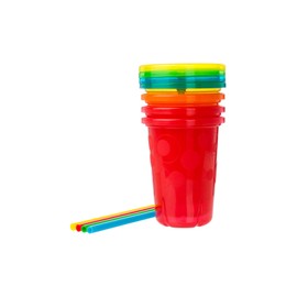 The First Years Take & Toss Spill Proof Party Pack - Rainbow Party Pack - Toddler Straw Cups, Kids Bowls, and Snack Cups - Ages 18 Months and Up - 30 Count