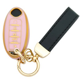 vurbemes Pink TPU Protector Key Fob Cover Case fit for Nissan Altima 2007-2012 Maxima Murano 09-14 for Infiniti G25 G35 G37 FX35 Q60 Keyless Entry Key Fob (for NISSAN)