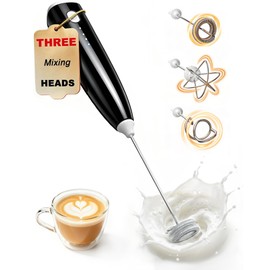 Milk Frother Handheld,Portable Electric Drink Mixer&Wand,Egg Whisk-Black