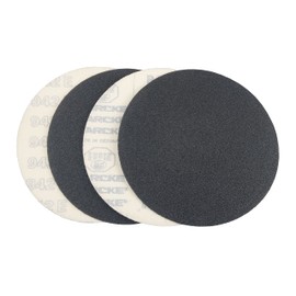 Starcke Premium 8 Inch Hook and Loop Grip Sanding Discs (50, 16 Grit) - No Hole Black Silicon Carbide - for Stone, Metal, Wood Floor, Auto Body Repair, Paint, and Plastics