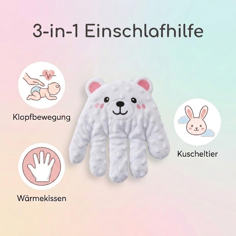 H.V. 3-in-1 White Bear, Plush Toy with Motion Function and