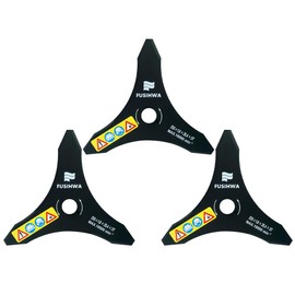 Fusihwa 3-Set 10" x 3 Teeth Carbon Steel Brush Cutter Blade Weed Eater Trimmer Blade Attachment for 25.4mm Arbor Compatible with Stihl,Husqvarna, Ego, and More