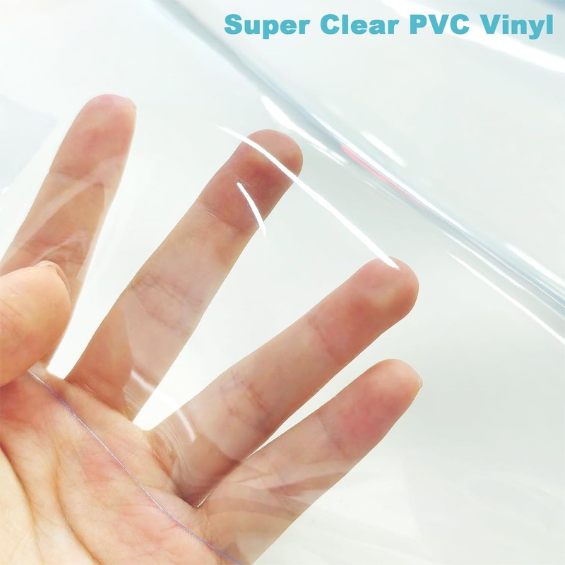Clear Vinyl for Sewing, Clear PVC Vinyl Roll 11.8" x