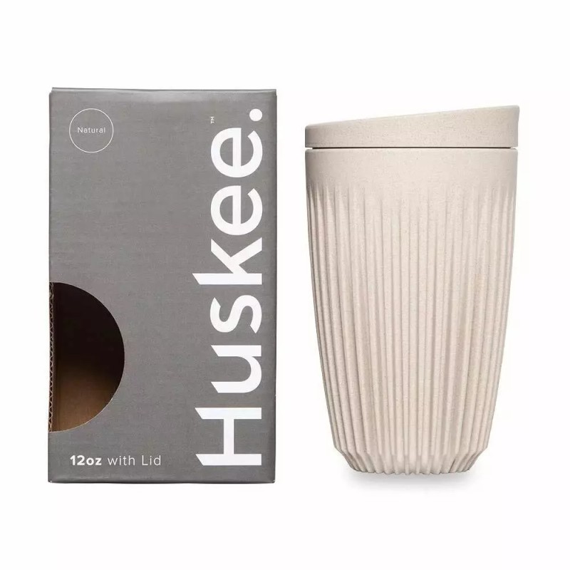 Huskee Cup + Lid 12oz (Natural)