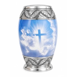 Heavenly Cross - Urnas de cremación para adultos para entierro funerario o para papá en casa y urnas de cremación para cenizas humanas, XL, grande y pequeño
