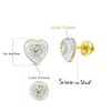 Mens Ladies 14K Gold Over Silver Lab Diamond Earrings Screw