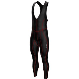 Sparx Men Winter Cycling Thermal Roubaix Bib Tights Padded Bib Pants High Bike Leggings (Red,2XL)