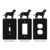 SWEN Products Labrador Metal Wall Plate Cover (Double Outlet, Black)
