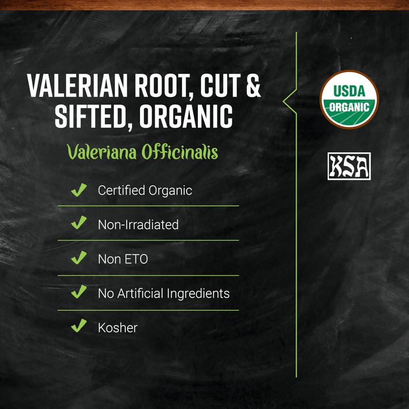 Frontier Organic Valerian Root, 1-Pound, Certified Organic, Kosher, Cut &