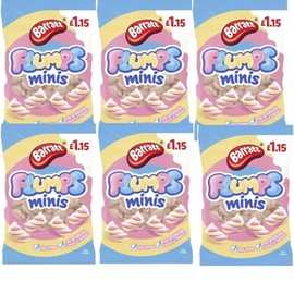 06 x Flumps Minis Vanilla Flavour Fluffy Mallow Twist Bag 120g