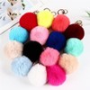 Pom Pom Keychains Colorful Faux Rabbit Fur Ball Keychain Car