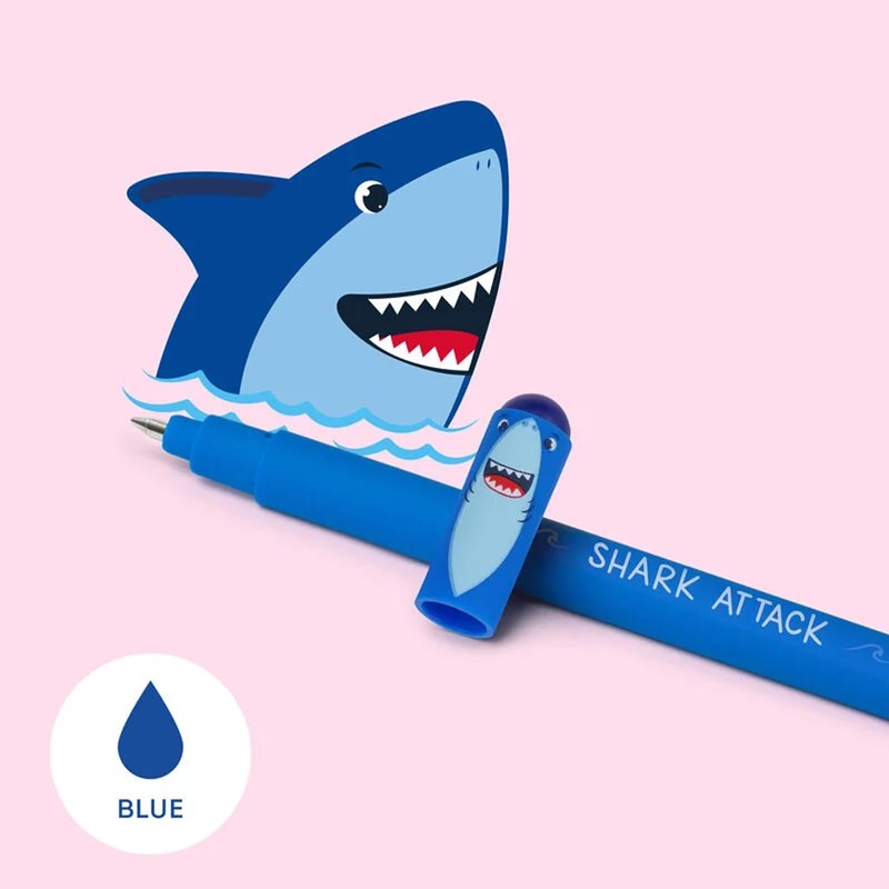 Shark Shark Erasable Gel Pen Blue Ink + Kit 3
