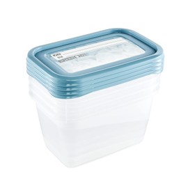 keeeper Mia Magic Ice 4-Piece Freezer Container Set, Rewritable Lid, 4 x 750 ml, 15.5 x 10.5 x 8.5 cm, Nordic Blue