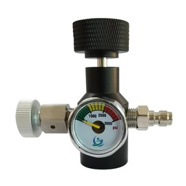 Soda Water CO2 Cylinder Fill Station Filling Adapter Quick Charge Refill Connector with 3000psi Gauge and Bleed Vent