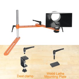 ZICT Dust Hood Stand with Folding Extension Arm, Wood Lathe Dust Hood Collection fittings, Dust Collector Accessories
