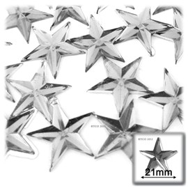 144pc Loose Flatback Acrylic Rhinestones Star 21mm- Flatback Crystal Clear