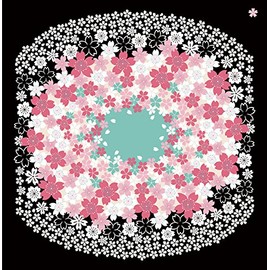 Maeda Dyeing 110458 Hanagoromi, Large Furoshiki, Cherry Blossom, Black