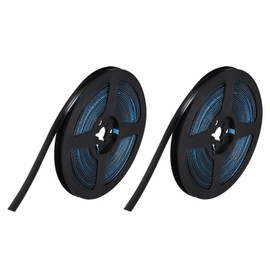 GLOKUUCA Caulk Tape Sealant Strip - 2 Pack Flexible Trim Self-Adhesive Caulking Tape for Kitchen Bathroom Toilet Wall Corner Floor - PVC Decorative Tape - (0.3-inch x 39-ft Black)