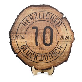 DARO Design Engraved Round Wooden Plaque, Gift for Anniversaries, Birthdays, Congratulations