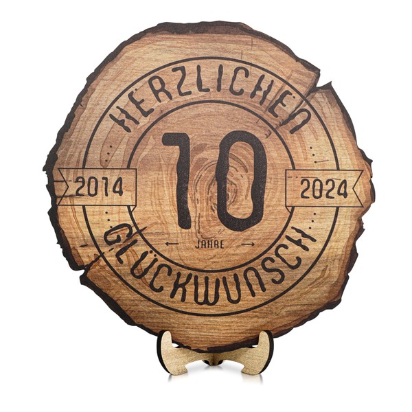DARO Design Engraved Round Wooden Plaque, Gift for Anniversaries, Birthdays,
