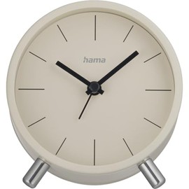 Hama Flores 222229 Radio-Controlled Alarm Clock Analogue Beige Grey without Ticking