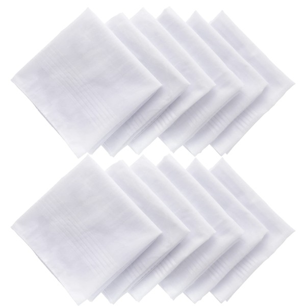 Srnede Men's Handkerchiefs,Soft White Hankie Hankerchieves