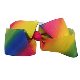 Topkids Accessories Hair Bows Stylish Fashion Special Designs Alligator Beak Hair Clips Cute Bow Party Hair Accessories Girls Children's Women's Ladies Wedding (Jojo Style Rainbow Ribbon 15cm)