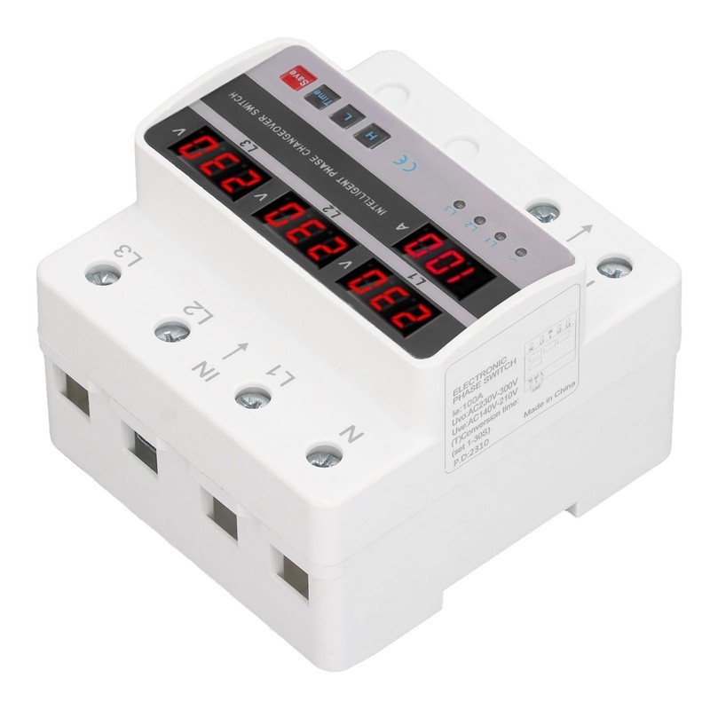 3 Phase Voltage Transfer Switch DIN Rail Mounted Electrical Selector