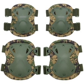 Qavctw Tactical Knee and Elbow Pads Set for Combat Airsoft Paintball Knee Protection Guard Pads Cycling Skateboarding Safety Gear Protective Guard Pads