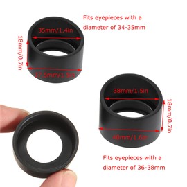 Hezhou 4 Pieces 34-38mm Eyepiece Cover Eyepiece Binoculars Eyecups Protective Cup Eyepieces Soft Rubber Eye Protector Eyecup Black Rubber Eyepiece Cover Flat Angle (34-38mm)