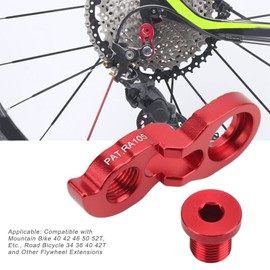 Derailleur Hanger Extender, Bike Tail Hook Extension Extender Bicycle Frame Tail Hook Extender for 40T 42T 46T 50T 52T Mountain Bike (Red)