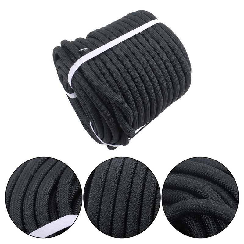 HOSTIC 1/2IN X 200FT 48 Strands Black Polyester Braided Rope