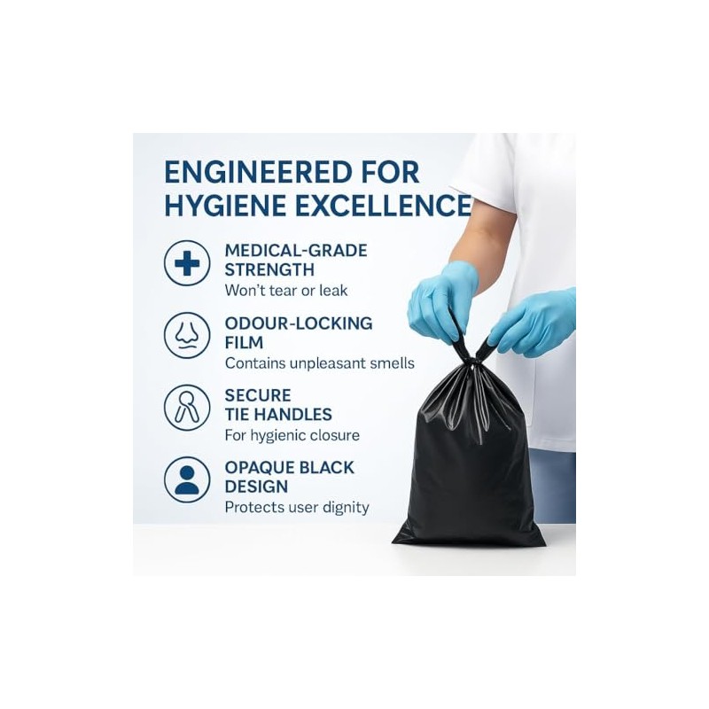 2000 x ALIA Black Adult Nappy Sacks | Extra Large