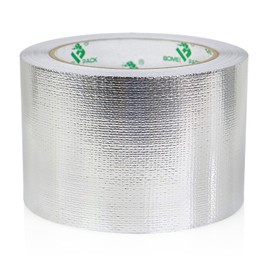 BOMEI PACK 1 Roll Aluminum Foil Heat Shield Tape,Heat Reflective Heat Shield Thermal Barrier Foil Tape,Fiber-Glass Aluminum Foil Tape 3 Inch x 66Feet