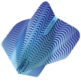 RED DRAGON Radical Blue Wave Shimmer Dart Flights - 4 Sets Per Pack (12 Dart Flights in Total)