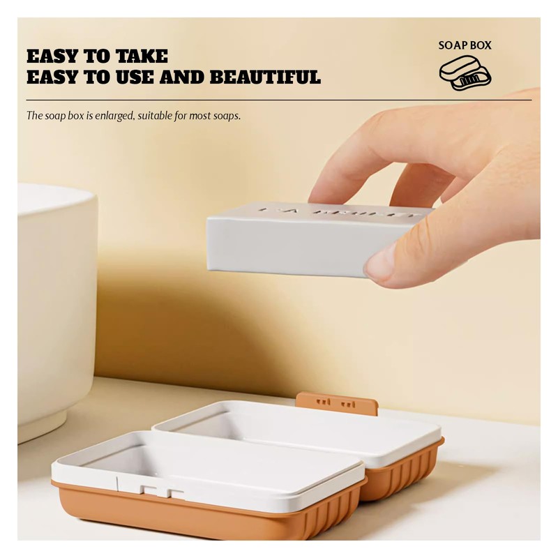Bailinks 1 PCS Soap Dish, Portable Soap Box with Lid,