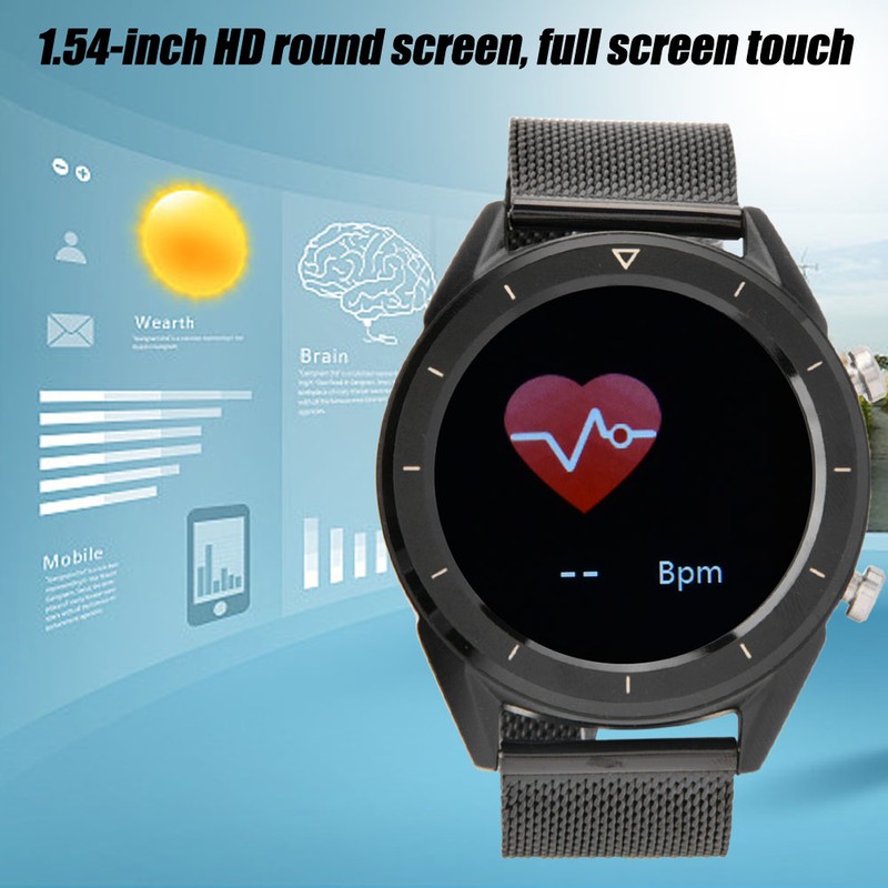 1.54-inch Full screen Waterproof Bluetooth Smart Sports Touch Smartwatch(Black Steel