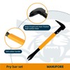 MANUFORE 4pcs Pry Bar Nail Puller Set, 12” Flat Pry